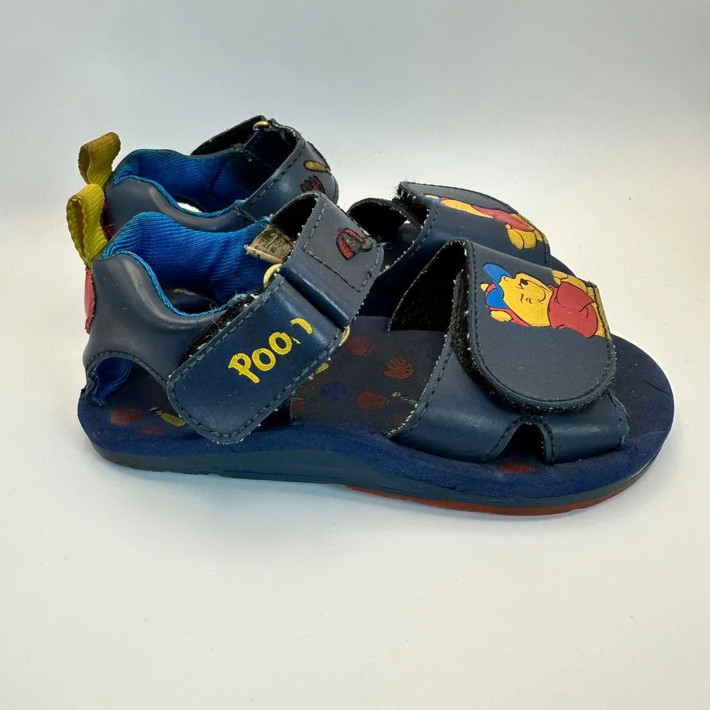 Disney Winnie the Pooh Sandals Kids Size‎ 10 Navy Blue Baseball Sporty Casual